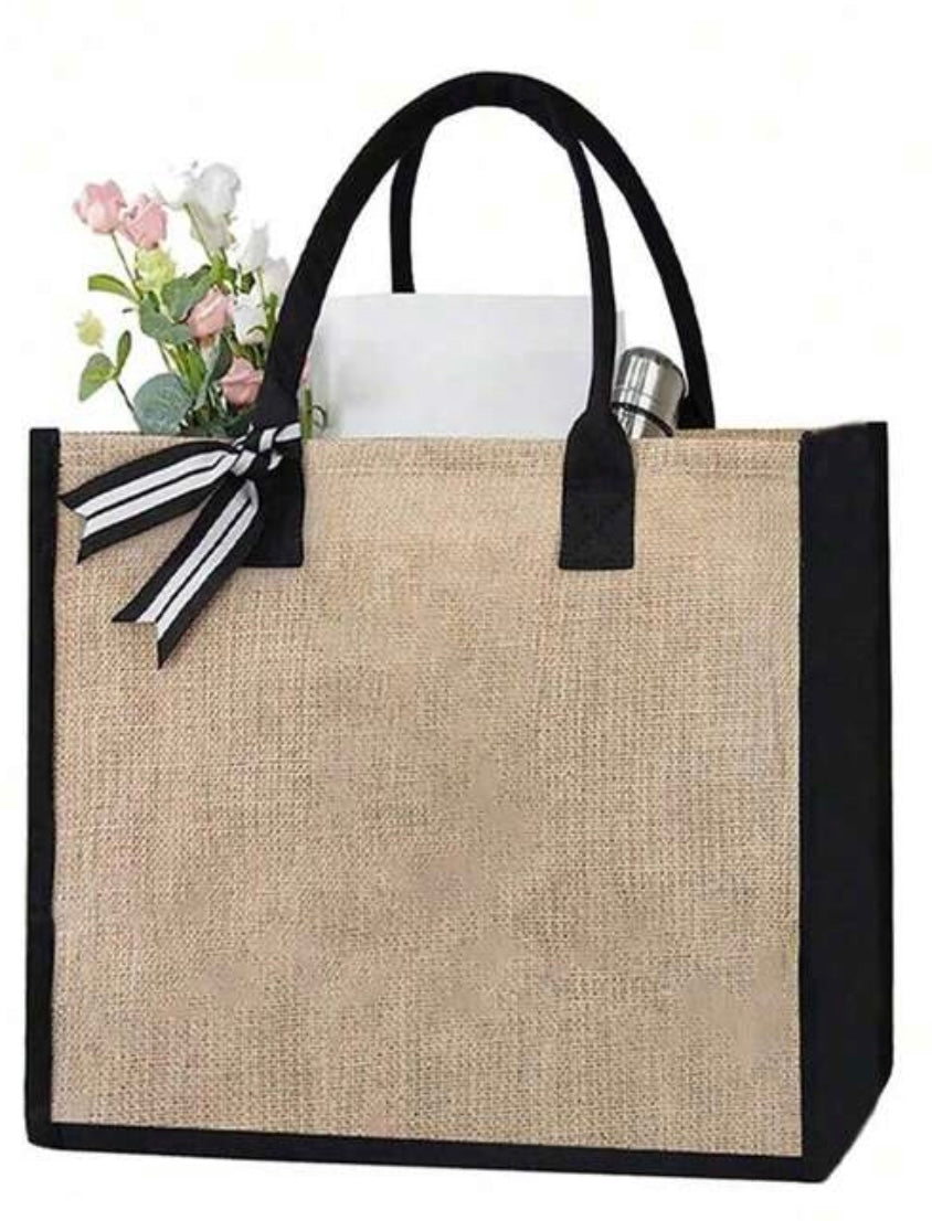 Sac en jute Kaki et noir