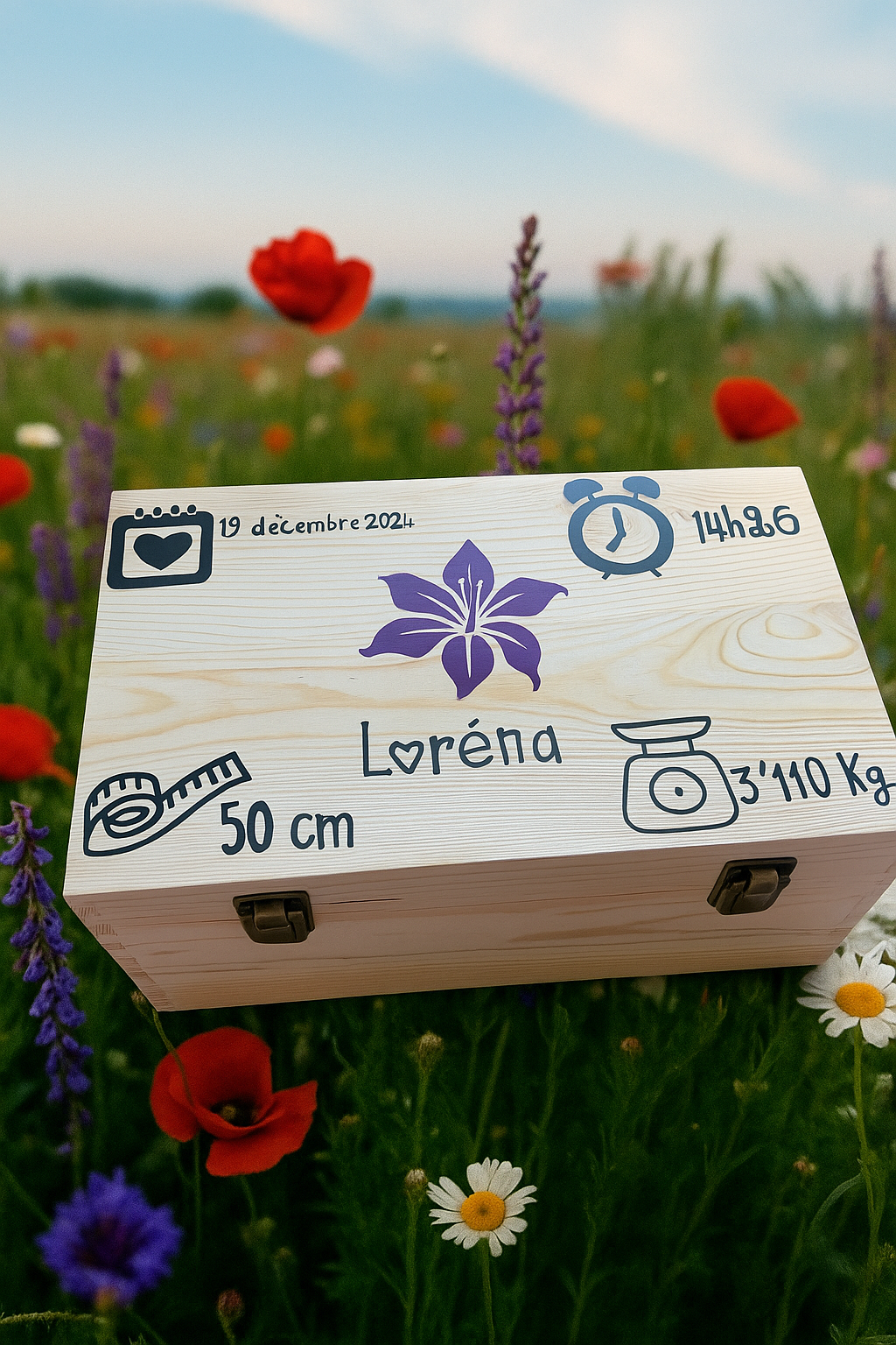 Boîte à souvenirs en bois en PRÉCOMMANDE