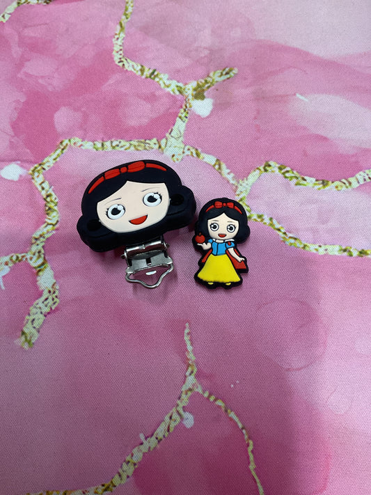 Attache tétine blanche neige