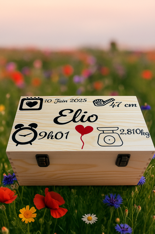 Boîte à souvenirs en bois en PRÉCOMMANDE